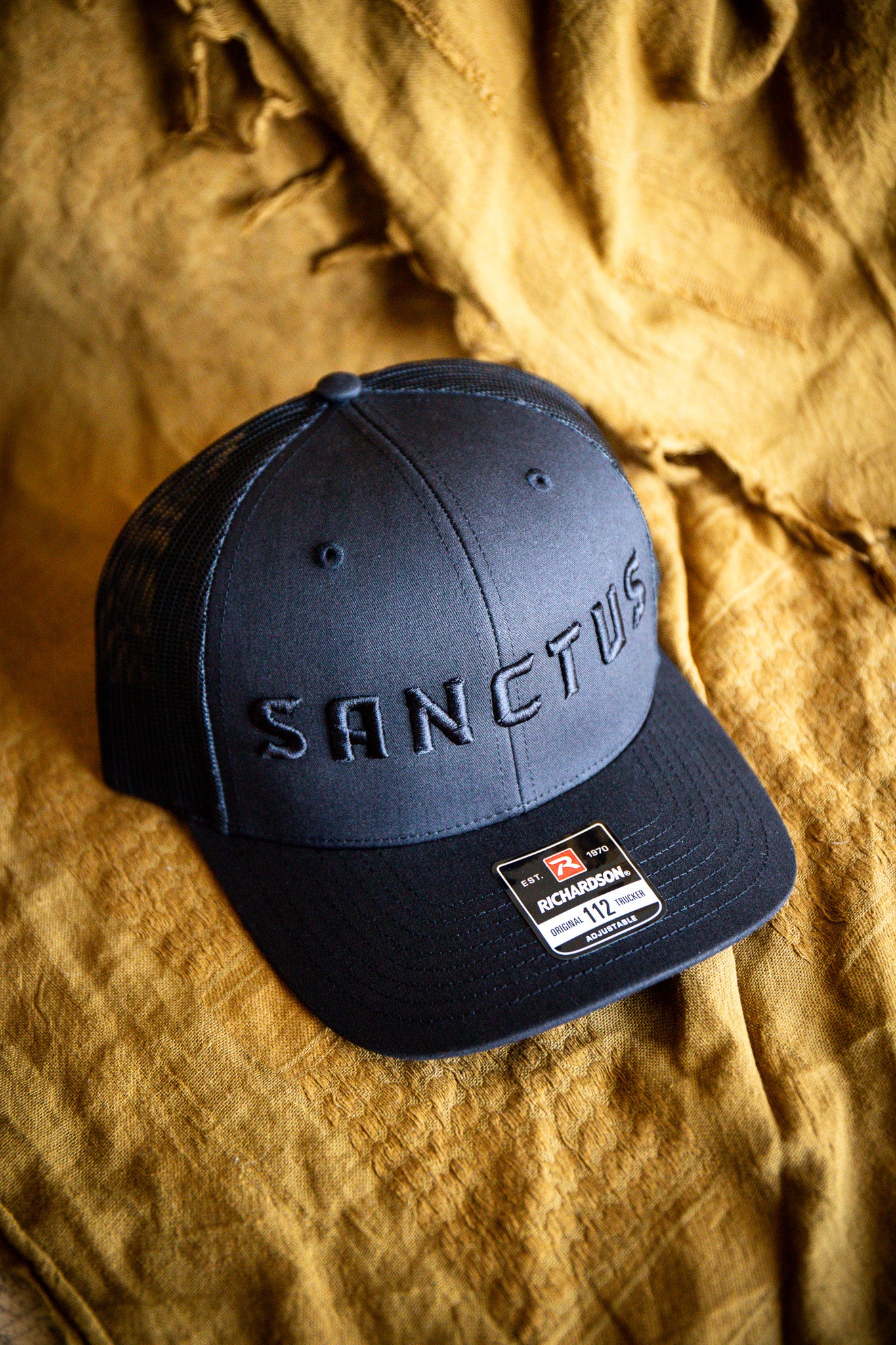 Sanctus Black on Black 3D Puff Trucker Cap - Image 3