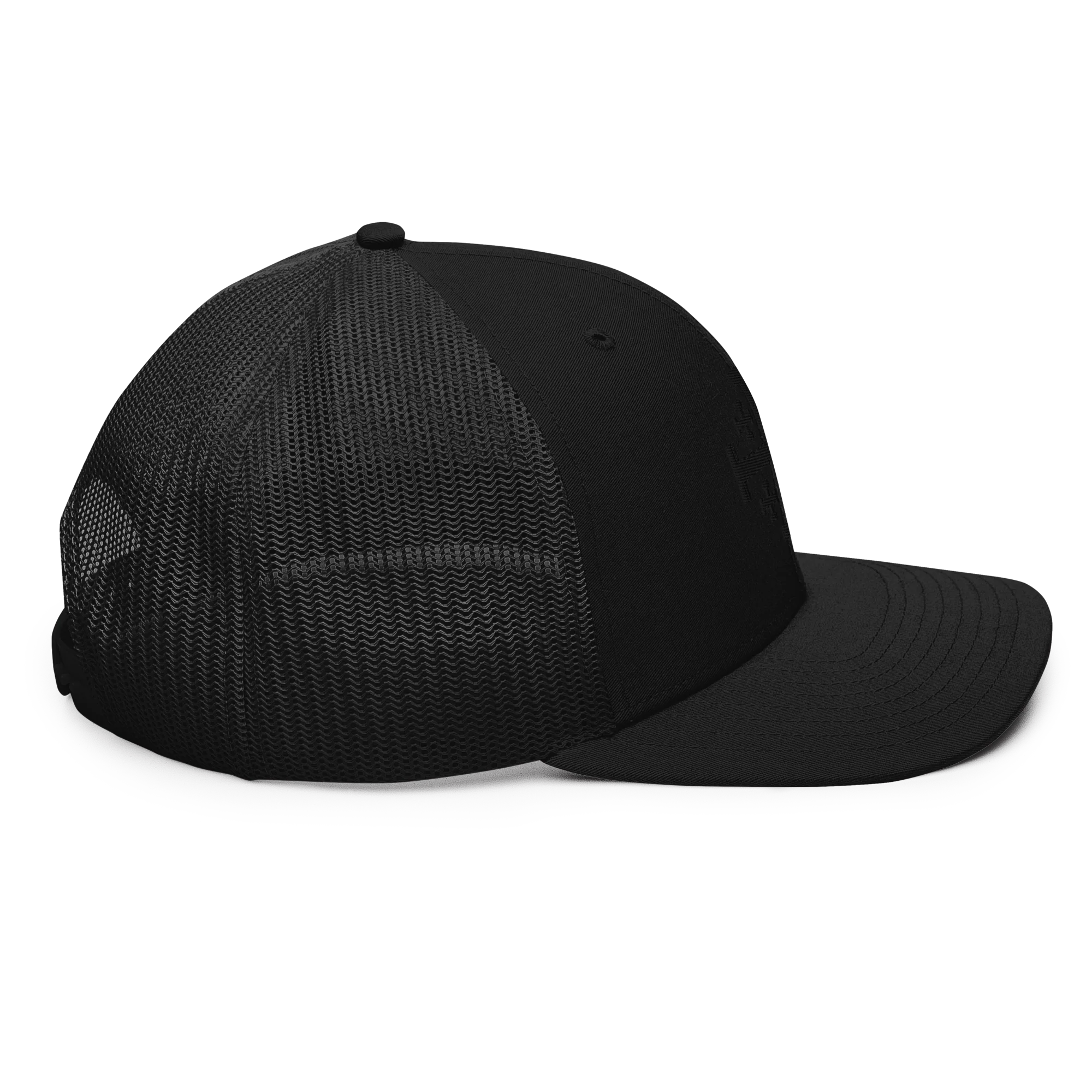 Black on Black Jerusalem Cross Trucker Cap - Image 5