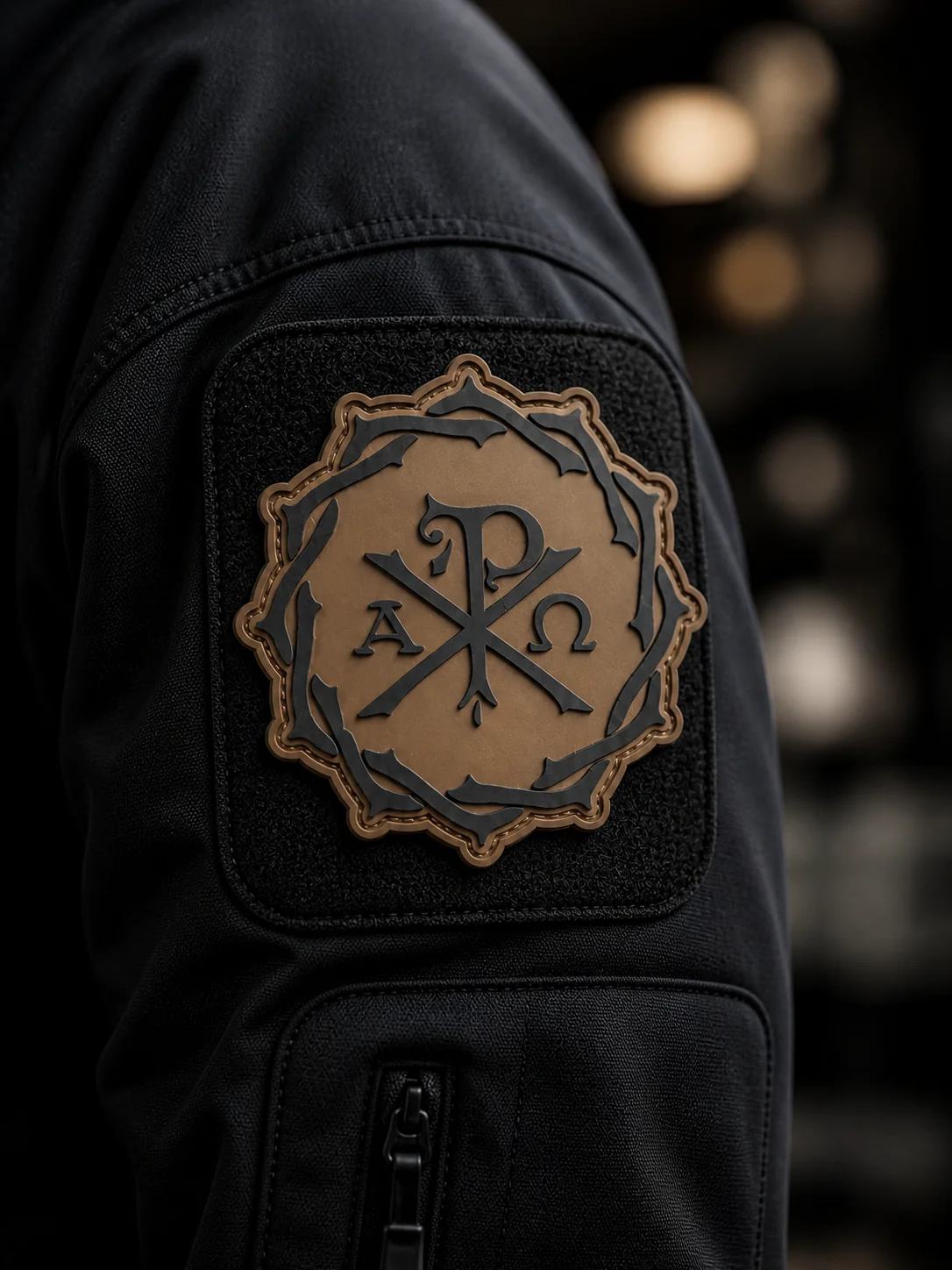 Chi Rho Crown of Thorns PVC Morale Patch
