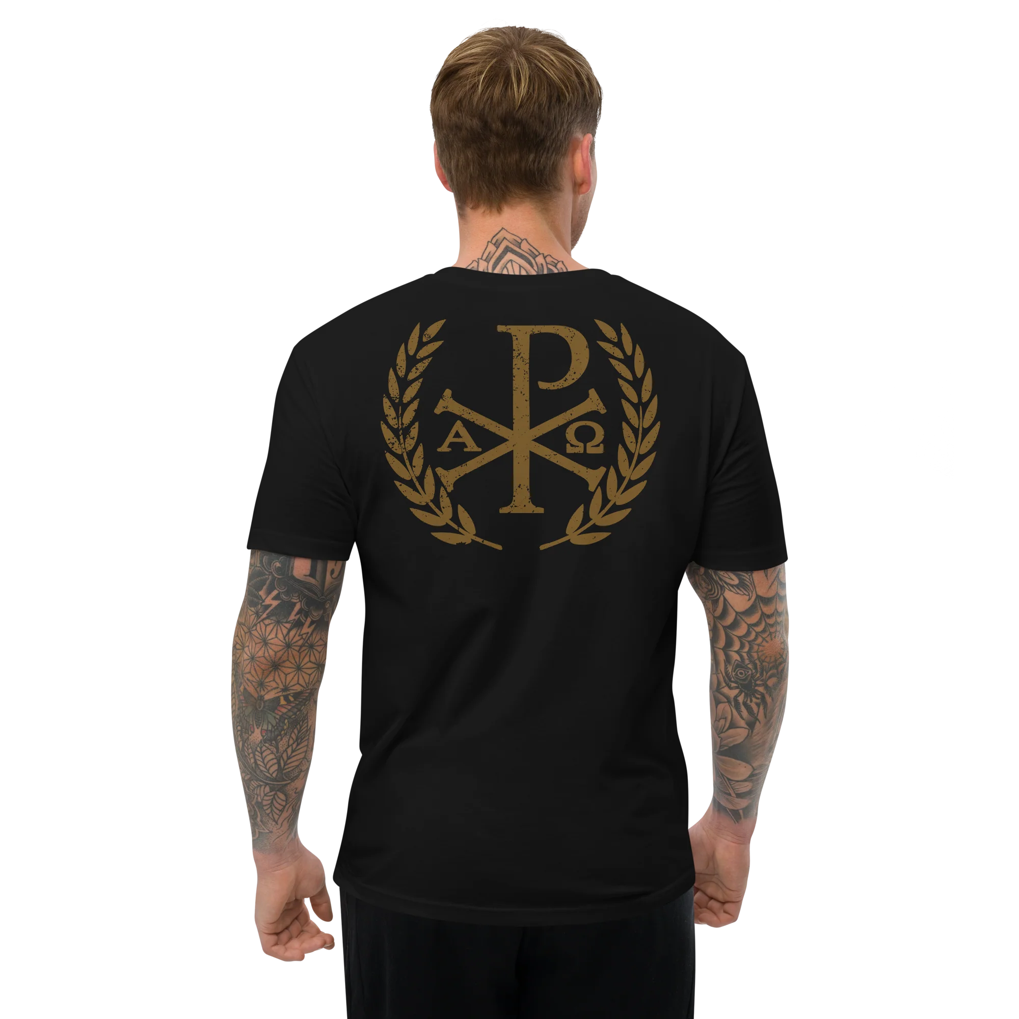 Chi Rho Powerlifter Fitted T-shirt - Image 3