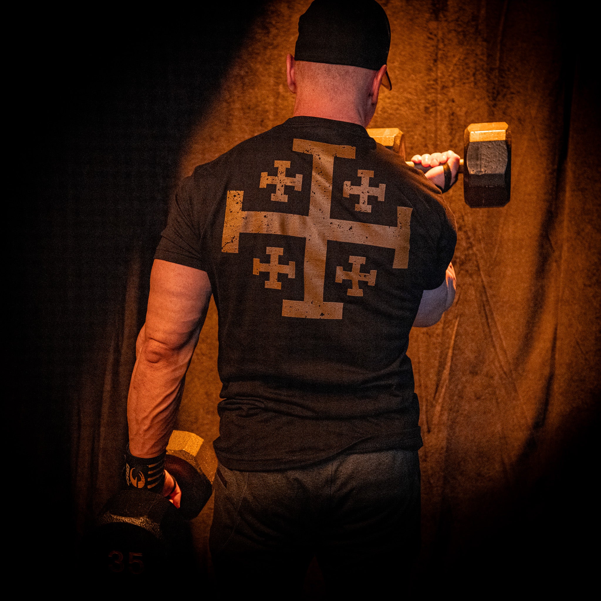 Deus Vult Powerlifter Fitted T-shirt - Image 3