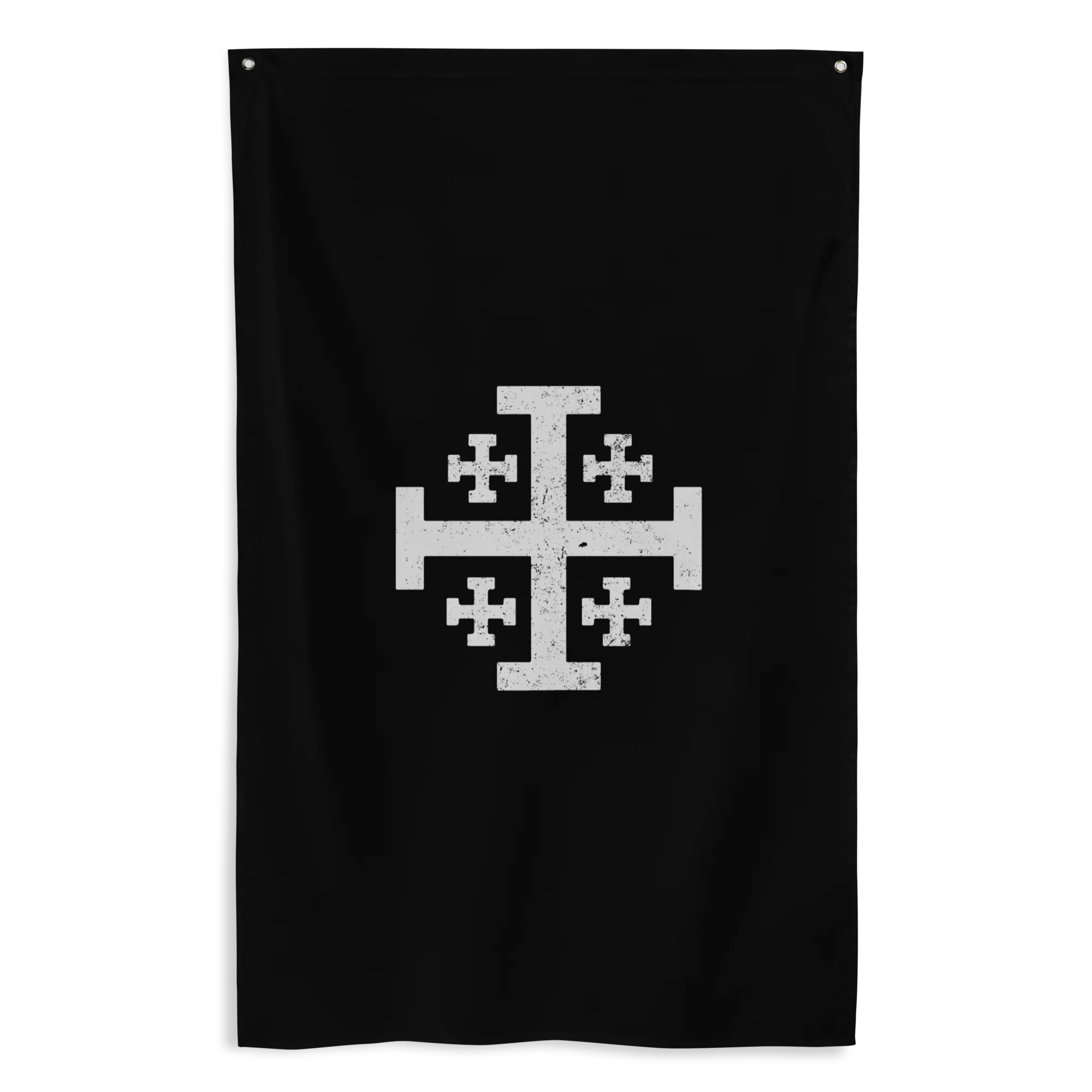 Jerusalem Cross Flag - Black & White