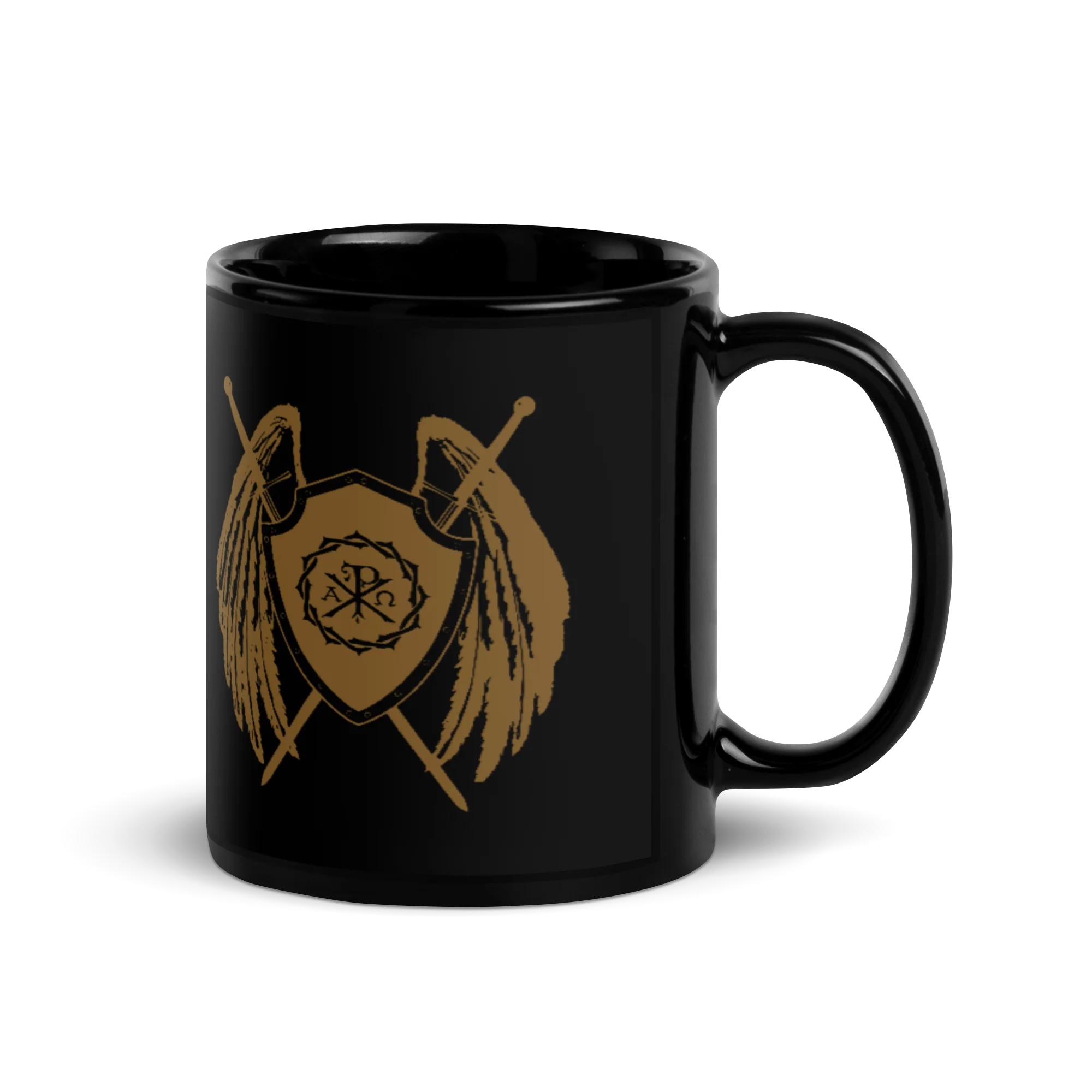 Sanctus Black Glossy Mug - Image 3