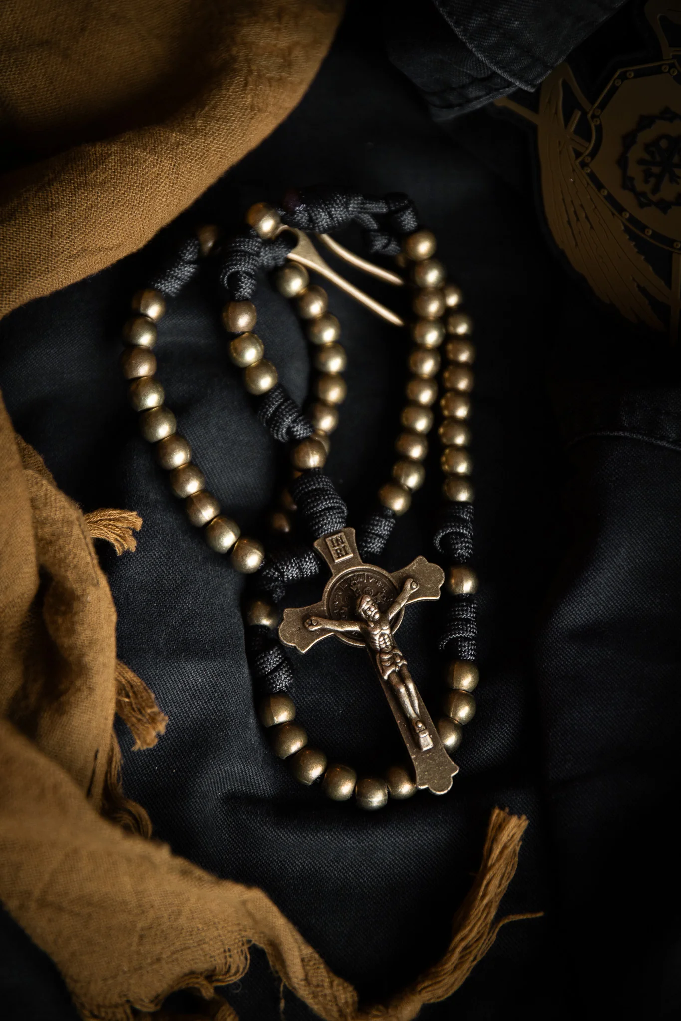Sanctus Open Carry Belt Rosary  MKII - Black & Brass - Image 10