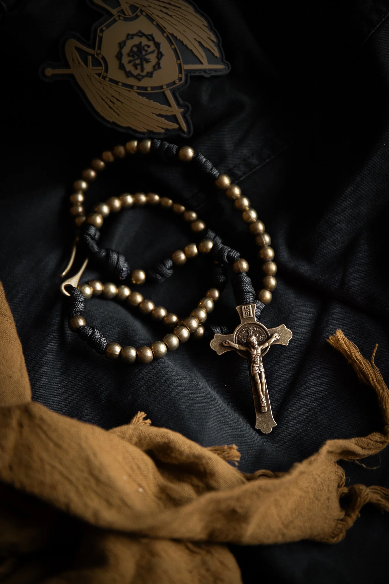 Sanctus Open Carry Belt Rosary  MKII - Black & Brass - Image 5