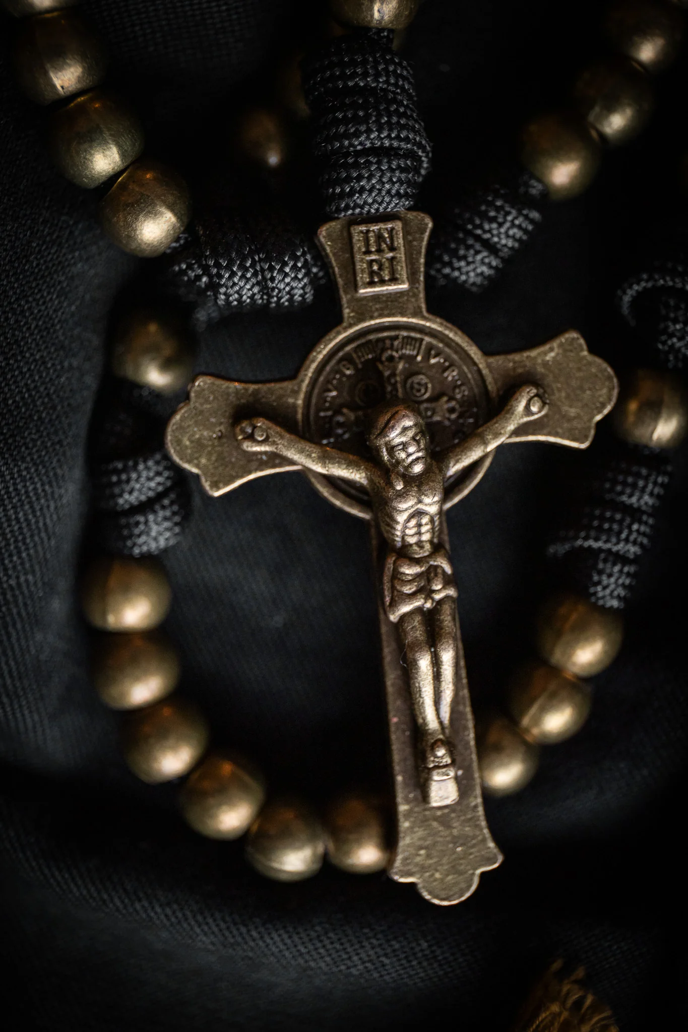 Sanctus Open Carry Belt Rosary  MKII - Black & Brass - Image 6
