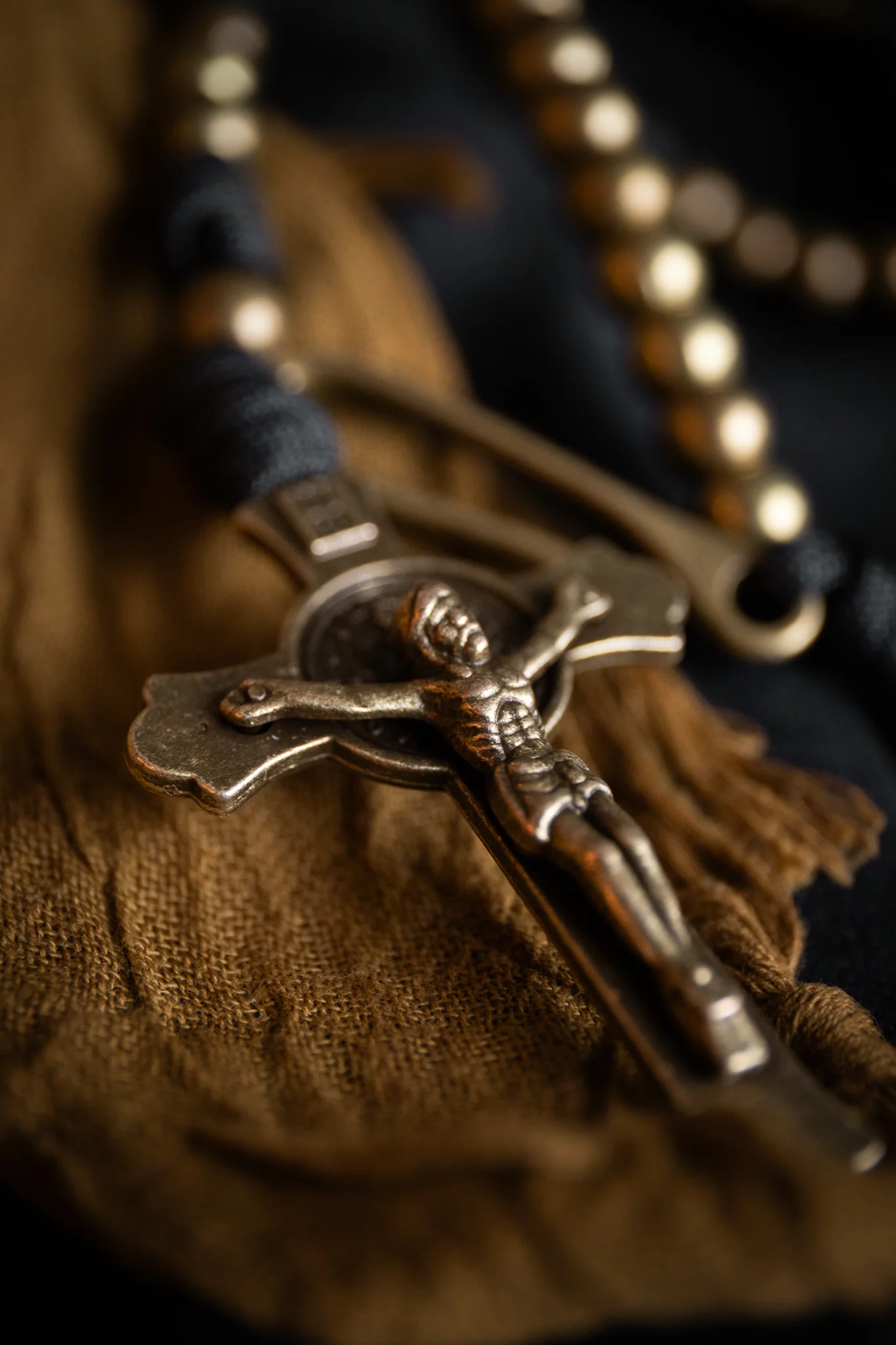 Sanctus Open Carry Belt Rosary  MKII - Black & Brass - Image 8