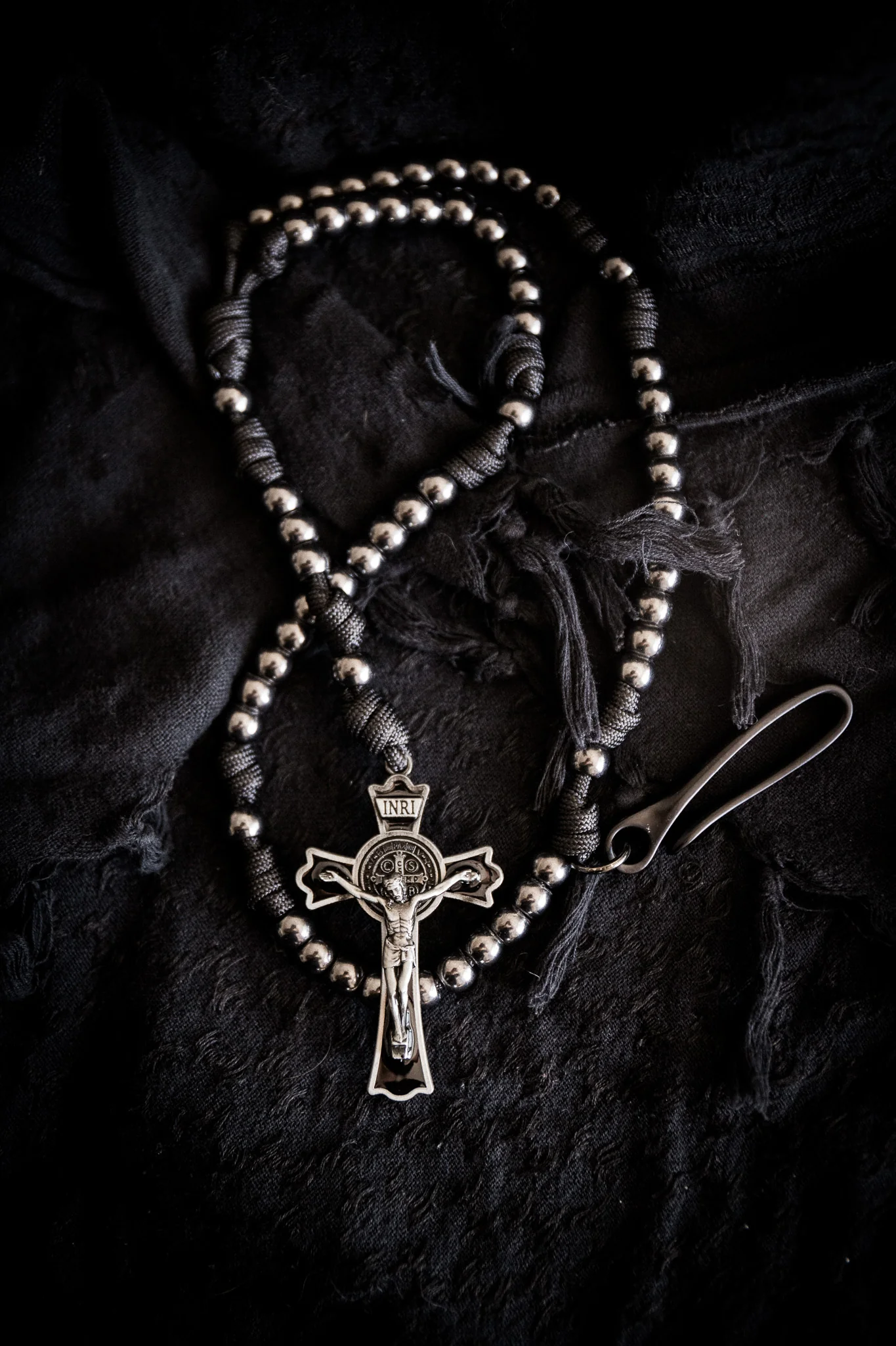 Sanctus Open Carry Belt Rosary  MKIII - Black & Gunmetal - Image 3