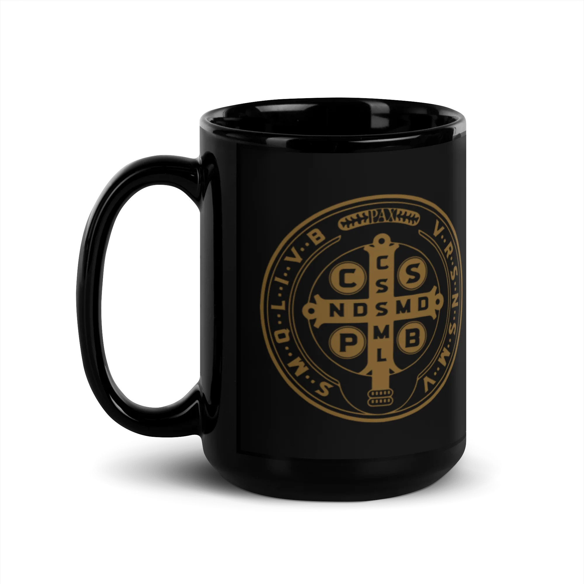 St. Benedict Medal Black Glossy Mug